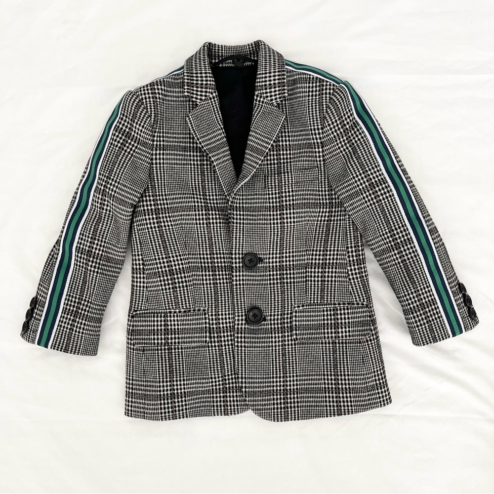 River Island Boy's Blazer Sports Jacket 2-3Y Black White Plaid Slim Fit Preppy